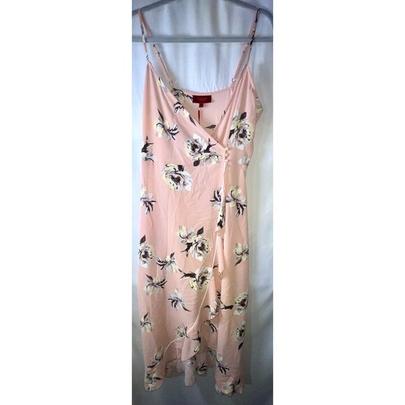 J Lo Button Wrap Dress Pink Floral Women’s Size M - Picture 5 of 6